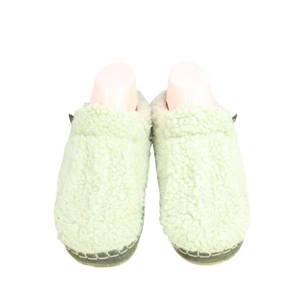 LL Bean White Knit Slip On Wicked Good Shearling Lined Cozy Slippers Size 8 M - Picture 5 of 9